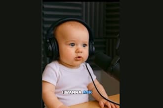 create ai baby podcast video,  ai baby podcast talking, ai avatar