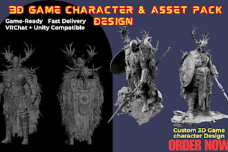 create game ready 3d character model vrchat vtuber avatar metaverse assets