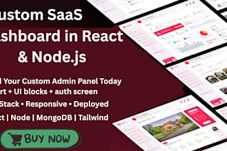 create a full stack saas dashboard with login, charts, apis