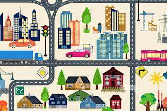 create custom 2d, 3d vector maps for events, cities, or business in illustrator
