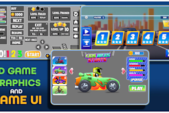 design stunning 2d game graphics and game UI