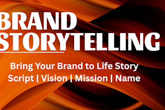 write your captivating brand story, mission  vision with optional brand name