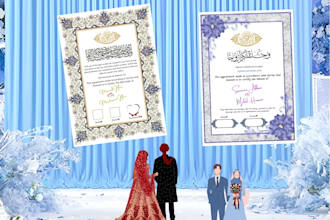 design customized nikaah certificates , nikaah nama for you