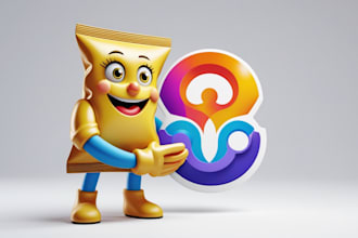design creative chips packet mascot logo for your business