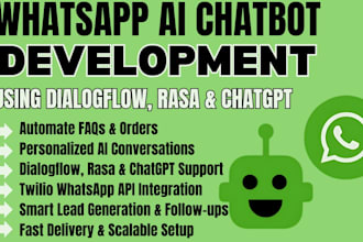 create ai whatsapp chatbot using dialogflow, twilio, rasa, chatgpt or custom nlp