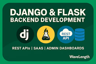 develop django or flask backends, rest apis, saas and admin dashboards