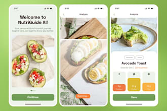 develop ai calories app, nutrition app, diet management app, wellness app