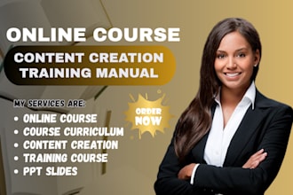 create online course content lesson plan course curriculum training manual ppt