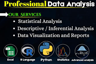 data cleaning, analysis, statistics, tables and charts in python,r studio