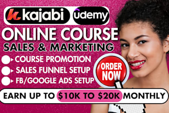 do udemy kajabi online course promotion gohighlevel sales funnel thinkific sales