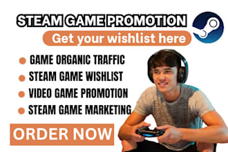 do steam game promotion, increase steam game wishlist, steam game marketing