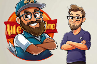 do unique caricature cartoon and mascot logo character