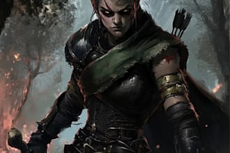 make a fantasy character concept art dnd character art