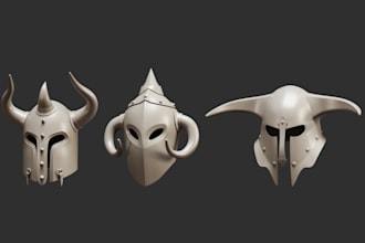 sculpt 3d helmet, 3d cosplay model, 3d mask, amour and props 3d weapon