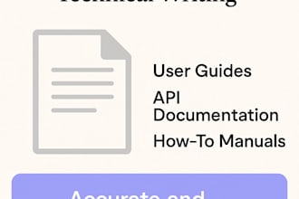 write clear and professional technical documentation or user guides