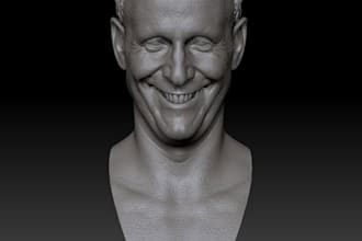 realistic 3d head model, 3d face model bust model statue head 3d printing, paint