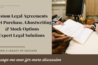 draft asset purchase agreements, ghostwriting agreements, stock option agreement