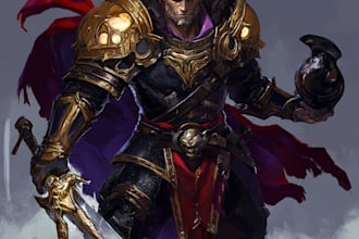 create a dnd art and dnd character fantasy art illustration