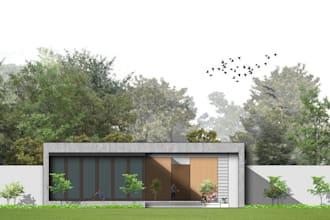 professionally render your plan, section, and elevation in photoshop