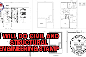do licensed civil and structural engineering stamp, michigan, texas
