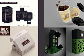 design premium packaging box, pouch, label and amazon package
