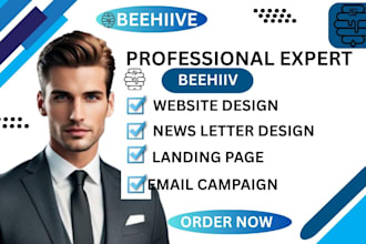 do beehive newsletter design landing page website email automation template