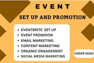 promote and market eventbrite, conference, webinar, events to increase attendees