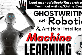 write artificial intelligence ebook, data science, ml, lead magnet, video course