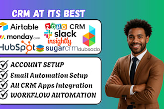 fix and setup monday,zoho crm,dubsado,insightly,slack,hubspot,airtable,sugar CRM