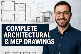 do complete architectural drawing construction plans hvac drawings mep drawings