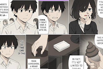 draw your manga anime comic page webtoon cover or character in pro manga style