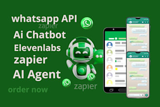 automate whatsapp api, ai chatbot, elevenlabs customer responses with zapier