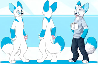 draw custom furry reference sheet character reference sheet fursona nsfw sfw art