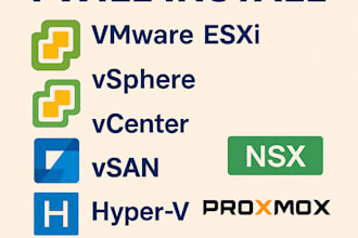 install vmware esxi, vsphere, vcenter, vsan, hyper v, nsx, proxmox and wireguard