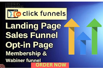 build clickfunnels landing page, sales funnel, webinar, membership or ghl expert
