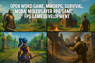 develop open world game, mmorpg, survival, moba, multiplayer rpg game, fps game