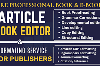 peer reviewed, edit, format research article, scientific paper or journal paper