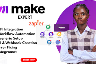 setup make com automation workflow fix zapier zap api integromat make com