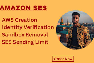 create AWS account and increase ses sending limit up to 50k