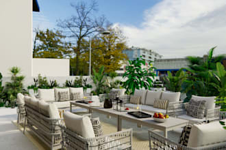 design your 3d landscape,terrace,backyard,patio,gardendesign