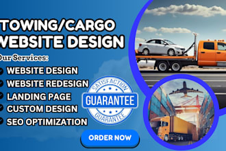 build courier website, logistics, trucking, cargo dispatch towing website