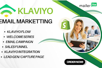setup shopify klaviyo email marketing campaign flow mailerlite sales funnel