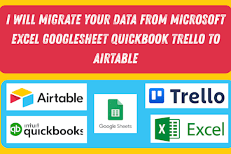 migrate your data from microsoft excel googlesheet quickbook trello to airtable