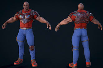 aaa 3d realistic game character model rigging textured game art in unreal engine