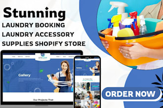 build laundry supplies website fabric softener laundry booking shopify store
