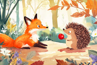 do animal story book or children story book illustration watercolor