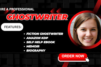 ghostwriter amazon KDP ebook, self help ebook, biography, novel stories