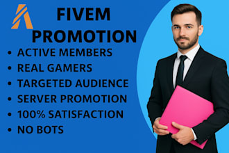 promote fivem server, rust, dayz  minecraft server  promotion, discord mass dm