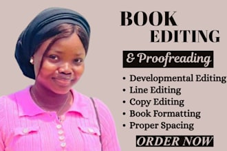 provide a developmental line and copy edit for your manuscript and novel KDP