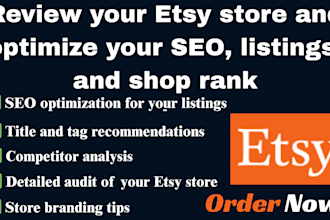 review etsy store optimize etsy SEO improve listing rank etsy shop perfomance